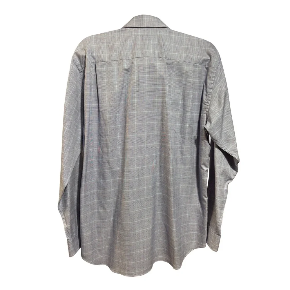 David Donahue Mens 16 34/35 Blue Glen Plaid Cotton Dress Shirt Professional - Picture 2 of 9